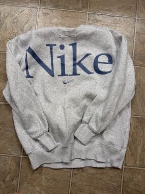 Nike Women’s Phoenix Light Gray Oversized Crewneck Sweatshirt
